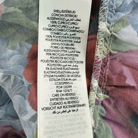 Alice + Olivia Claire Placed Floral Tiered Mini Shirtdress - Picture 12 of 12